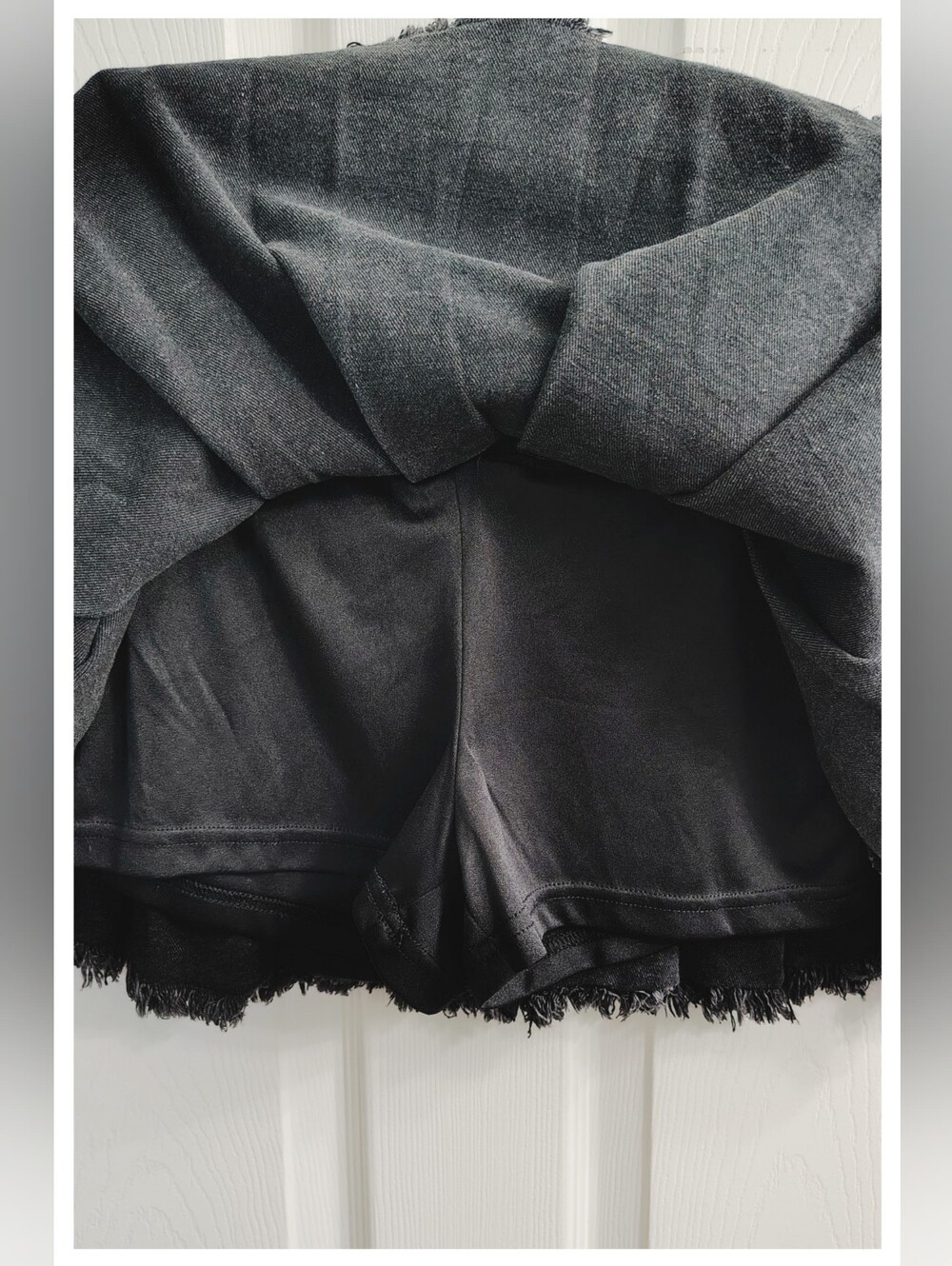 Madden NYC Pleated 'Skort' Distressed Black Denim - Junior Size XXS (00) *NWT* - Picture 7 of 8